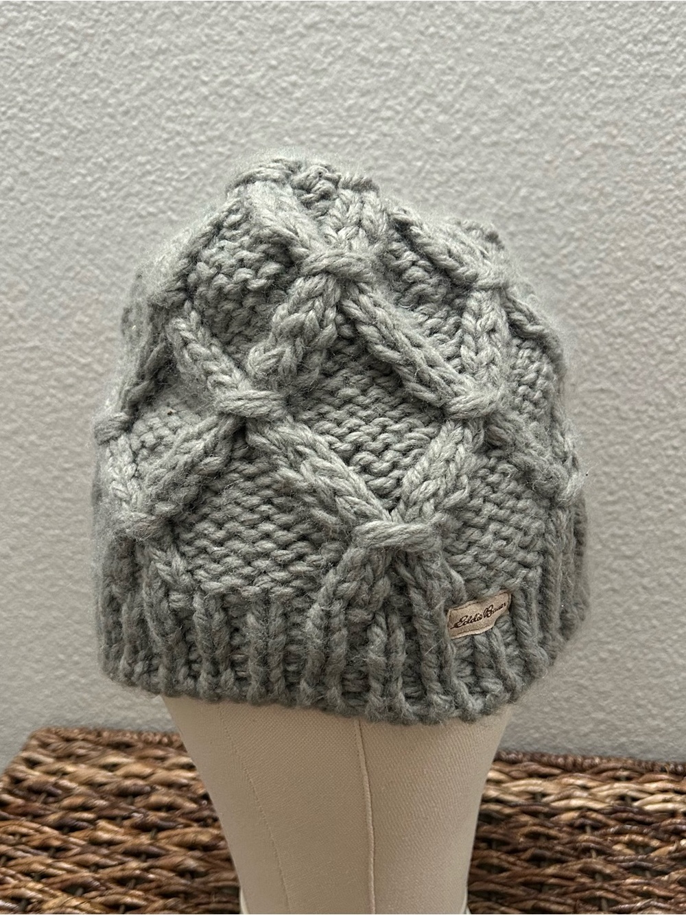 Eddie Bauer Gray Knit Winter Beanie Cap One Size Acrylic